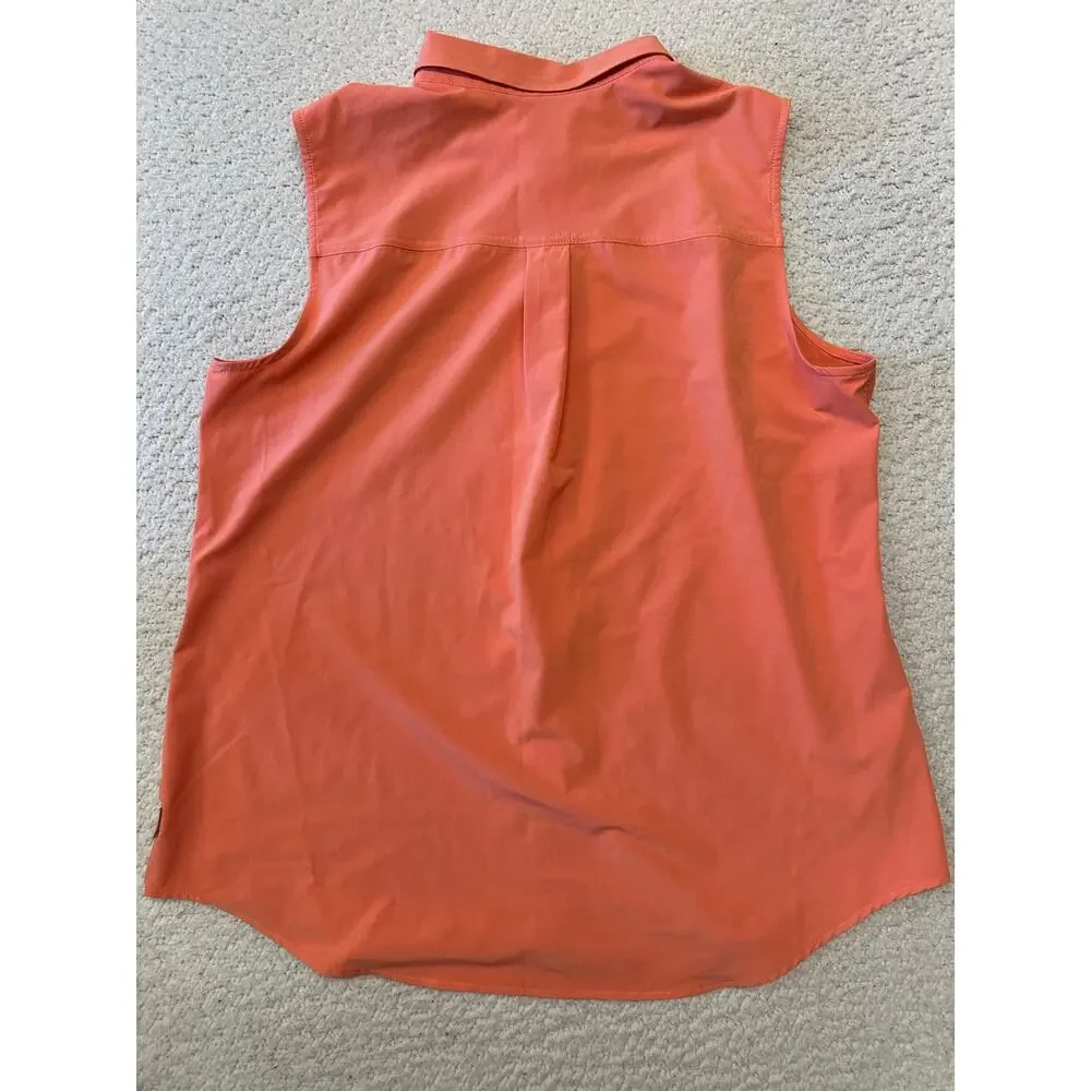 Eddie Bauer Womens Sleeveless Button Down Blouse Large